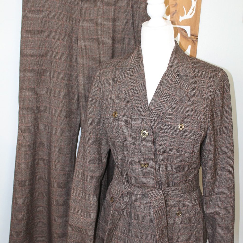 Signature by Larry Levine Belted Blazer & Pant Set